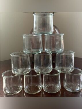 Set of 10 Yoplait Oui Glass Yogurt Jars